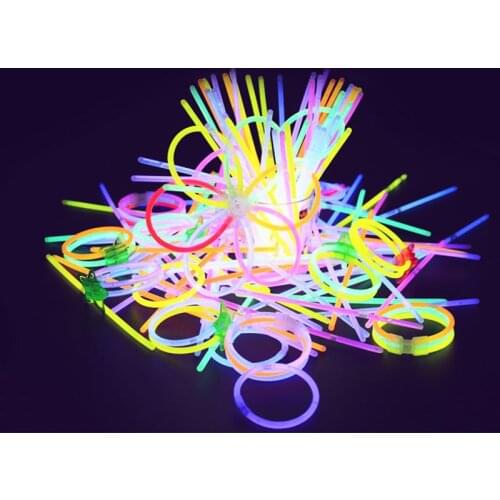 Fluorescence Light Glow Sticks Multicolor Neon Light Luminous Necklace Bracelets For Concert Event Festive Party Decor Supplies