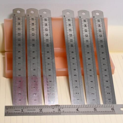 Back to school gift Kawaii Drawing steel ruller pocket ruler Stationery tool 15/20/30cm 6/8/12inch Nice gifts for students