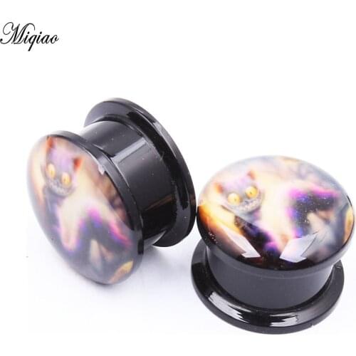 Miqiao 2pcs Explosion Type Animal Acrylic Ear Expansion 4mm-25mm Human Body Piercing Accessories Fashion