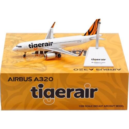 1: 200 Scale Tiger Airways A320 Airlines Model with Base Alloy Aircraft For Collectible Souvenir Show Gift Toys
