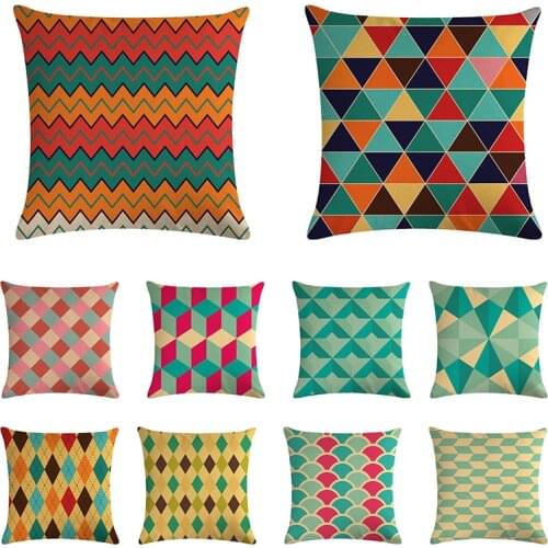 Fashion Geometric Cotton Linen Sofa Cushion Cover Bohemian Style Wedding Decoration Household Pillowcase Chair Pillow CoverZY859