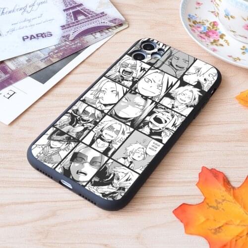 For iPhone Kaminari Denki Manga Black And White Version Print Soft Matt Apple iPhone Case