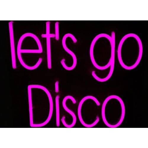 LetS Go TO Disco Bar Neon Light Sign Beer Bar Pub Neon Sign Glass Tube Handcrafted Store Business Display Lamp Custom Made