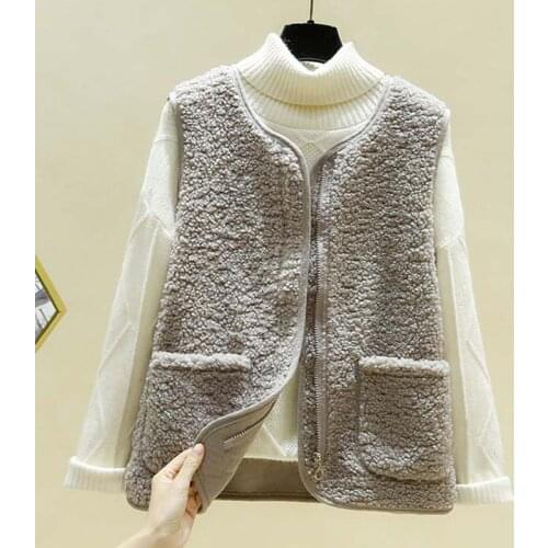 Autumn Fleece Vests for women Winter Thermal Vest Female Sleeveless Jacket Loose Waistcoat Women 2021