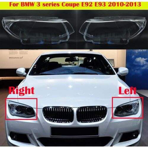 Car Front Headlight Cover For BMW 3 series Coupe E92 E93 2010-2013 Auto Glass Lens Case Head Light Caps Lampshade Shell