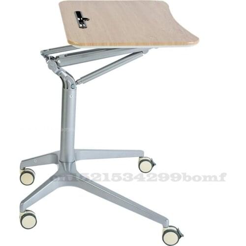 Movable Lifting Study Table Aluminum Alloy Support Desk Sitting Standing Dual-purpose Damping Air Pole Worktable Lecture Table