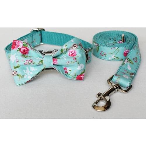 Pet Leashes and Collars Custom Engraving Name&Phone Number Dog Collar and Leash Set for Large Dogs Heavy Duty Turquoise Bulldogs