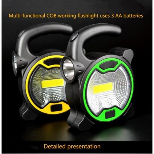COB Work Lamp LED Portable Lantern Waterproof Emergency Portable Spotlight Rechargeable Floodlight for Camping Light flashlight