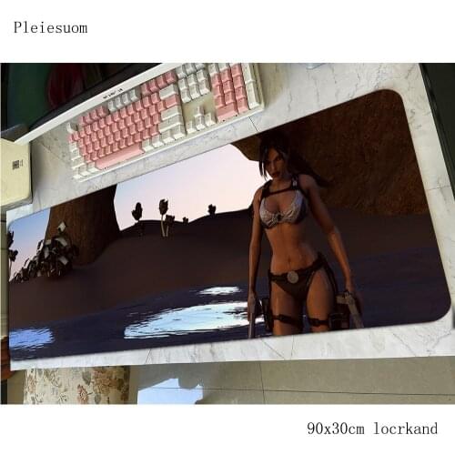 Tomb raider mousepad 900x300x4mm esports Computer mouse mat gamer gamepad locked edge gaming mousemat desk pad office padmouse
