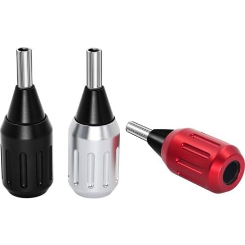 Newest 28mm Tattoo Cartridge Grips Tubes Aircraft Aluminum Tattoo Grip with 3pcs Drive Bars for Tattoo Machine Cartridge Needles