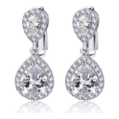 SLBRIDAL Gorgeous Prong Setting Top AAA Grade Wedding CZ earrings luxury dangle zirconia earring Party jewelry Women Jewelry