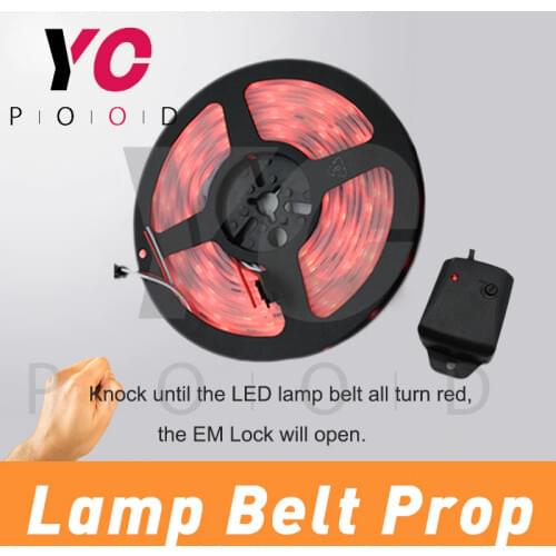 Knocking Belt Prop Escape Room knocking vibration sensor to light up the led strip to unlock YOPOOD