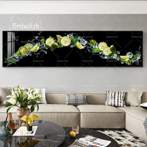Embelish Ice Lemon Pieces Splashing Fruits Wall Posters For Home Kitchen Decor Living Room Canvas Paintings Resturant Artworks