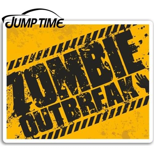 Jump Time for Zombie Outbreak Vinyl Stickers Warning Biohazard Fun Sticker Decal Rear Windshield Waterproof Car Accessories