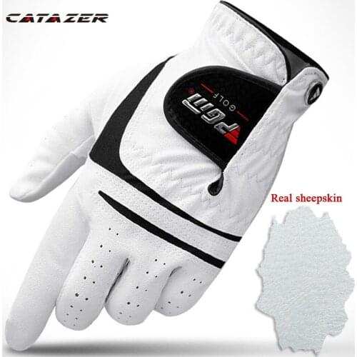 High Quality Men Golf Gloves Real Leather Kid Sheepskin Outdoor Sport Training Clubs Gloves Non-slip Wearable Grip Fits Well
