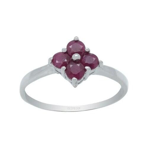 CoLife Jewelry Simple 925 Silver Ruby Ring for Daily Wear 3mm Natural Ruby Silver Ring Sterling Silver Ruby Jewelry