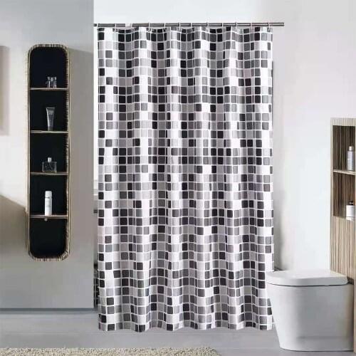 New Mosaic Style Bath Curtain Waterproof Polyester Fabric Shower Curtain Geometry Pattern Curtain for home Bathroom Decoration