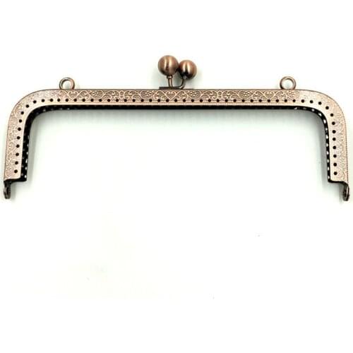 10Pcs Fashion Purse Metal Rectangle Frame Kiss Clasps Lock Copper Tone Clutch DIY Handbag Handle 20x9cm