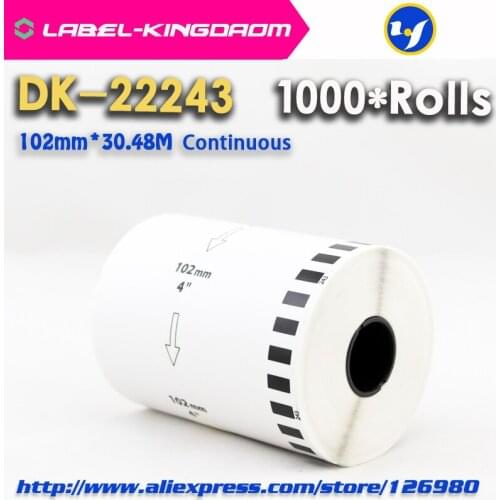 1000 Refill Rolls Compatible DK-22243 Label 102mm*30.48M Continuous Compatible for Brother QL-1060 Label Printer White DK2243