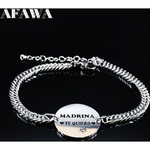 2021 Fashion Stainless Steel Bracelet for Women Silver Color Teacher Bracelets Jewelry pulsera acero inoxidable mujer B1731S01