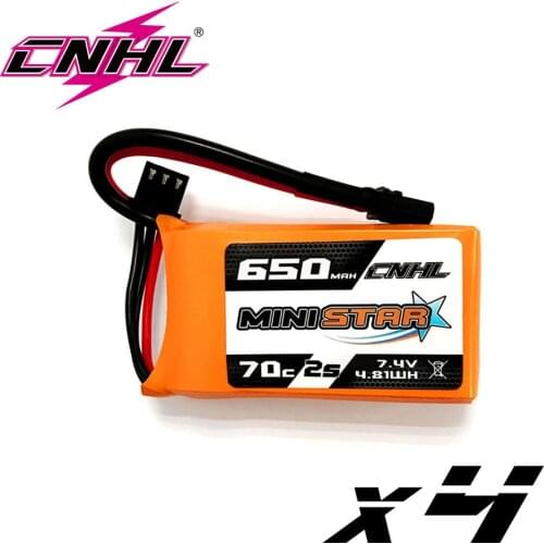 4PCS CNHL Lipo 2S 650mAh Battery 7.4V 70C Ministar Series With XT30 For Mini Quad RC FPV Drone Quadcopter Helicopter Airplane