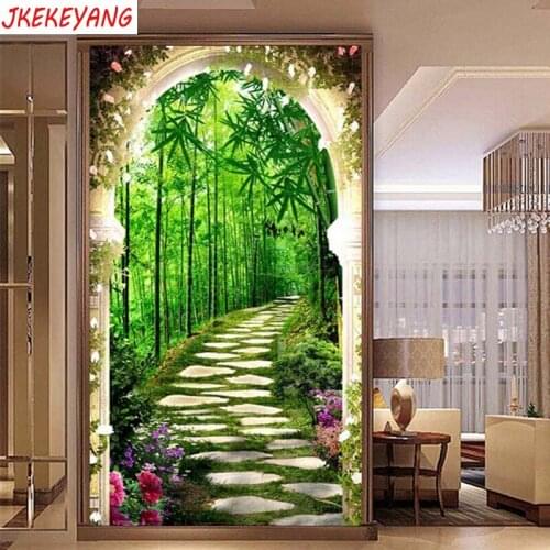 Large 5D Diy diamond painting Bamboo Forest Path Diamond Mosaic Rhinestone Embroidery cross stitch Y3757