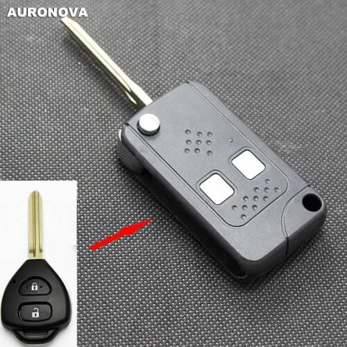 AURONOVA New Upgrade Flip Folding Key Shell for Toyota Corolla 2 Buttons Modified Remote Car Key Case
