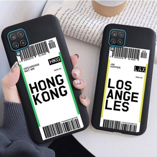 Hot Air Ticket Travel New York Los Phone Case for Samsung A30 A70 A21 A31 A51 A71 A32 A42 A52 A72 National Entry Permit Cover