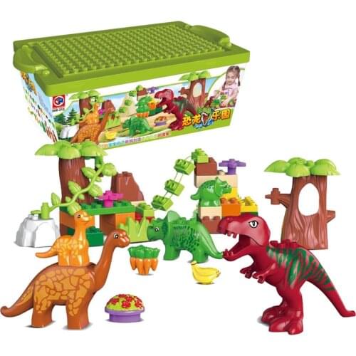 Dino Valley Building Blocks Sets Large Particles Dinosaur Animal World Model Toys Bricks Compatible Christmas gift