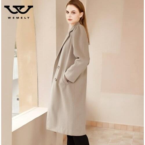 Double sided cashmere coat womens middle and long section 2021 autumn and winter new high-end wool fabric leisure