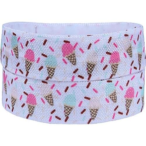 FLRA FOE FLORA ribbon free shipping printing cute icecream foe fold over elastic ribbon