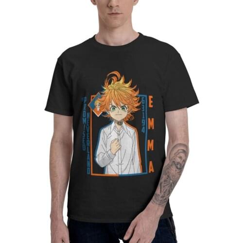 The Promised Neverland Emma T Shirt Men Short Sleeve 100% Cotton T-shirt Japanese Anime Manga Tees Top Streetwear Tshirts Gift
