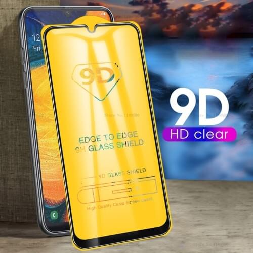 9D Curved Tempered Glass For Samsung Galaxy A50 A30 M30 M20 M10 Screen Protector For Samsung A7 A9 A8 Plus 2018 Protective Glass