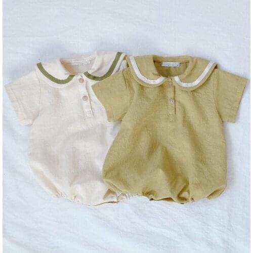 Summer Baby Romper Newborn Baby Boys Girls Clothes Infant Preppy Romper Soft Infants Short Sleeve Jumpsuit Baby Cotton Clothing