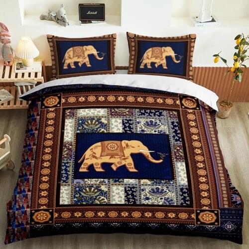 3D bedding suit, elephant national style mosaic 3pcs queen custom designer bedding luxury duvet cover