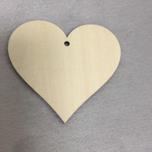 Laser cut wood unfinished heart ornament for decoration