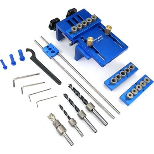 Mini Style Pocket Hole Jig Kit System for Wood Step Drill Bit Wood Work Tool hole punch combo / triple punch locator saw