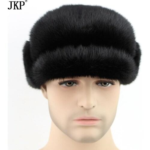 Winter hot super show men rex mink fur earmuffs luxur muffs style russian cap male autumn handsome fur hat fur cap ZD-08