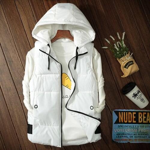 2021 Mens Thickened Autumn and Winter down Cotton Vest Youth Casual Fashion Colorblock Vest