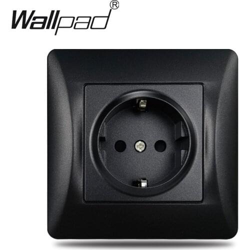 EU Standard Power Wall Socket Wallpad Fireproof Black Panel 110V-240V 16A AC Charger Plates Wall Sockets with Claws For EU Box