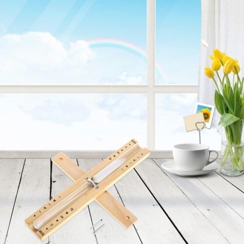 Wall-Mounted Rotating Sauna Wooden Hourglass White Sand Timer 15 Minutes