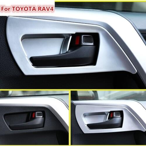 The new For Toyota RAV4 2016 2017 ABS Matte Interior Inner Door Handle Bowl 4pcs Frame Trim Auto Accessories Styling
