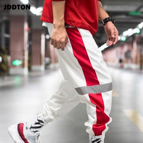 JDDTON New Spring Mens Loose Pants Casual Hip Hop Sportswear Streetwear Full Length Male Beam Foot Joggers Trouser Track JE191