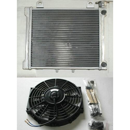 NEW Aluminum Radiator + FAN For CAN-AM Can Am Bombardier DS650 DS 650 DS650X Baja 2000-2007 4-stroke KIT 02 03 04 05 06 07