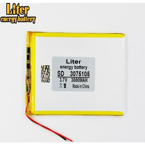 3.7 V Tablet polymer battery 3000mah 3075105 story electromechanical zishu emphasize 7 inch tablet