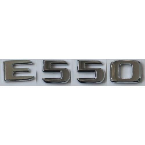 Flat Chrome ABS Rear Trunk Letters Badge Badges Emblem Emblems Sticker for Mercedes Benz E Class E550 2017 -2019