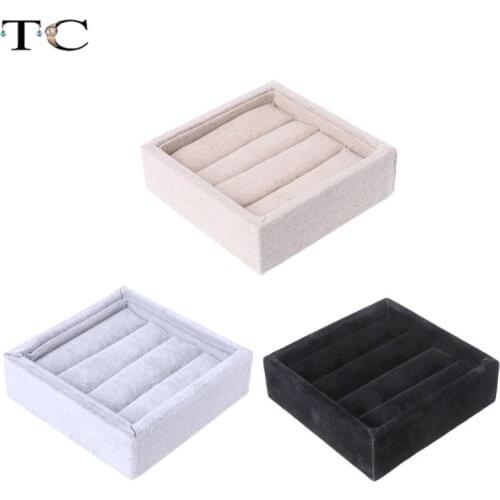 Jewelry Display Ring Tray Velvet Linen Rings Holder Small Tray for Personal Jewellry Rings Organizer