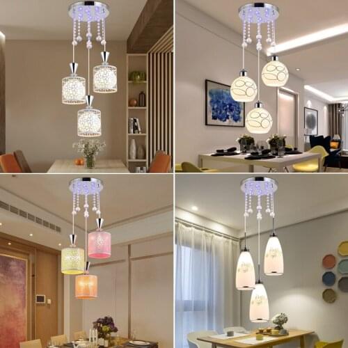 Post modern simple creative LED bar table lamp designers art lamp restaurant three head crystal decorative Chandelier