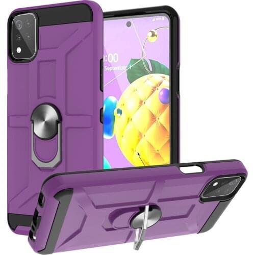 Shockproof Armor Stand Holder Ring Phone Case For LG K53 Magnetic Car Cover