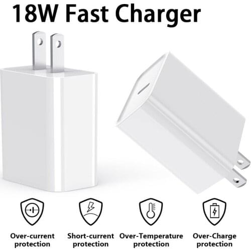 18W PD USB Type C Quick Charger Adapter For iPhone 11 Pro XR X Xs Max 8 Fast Charging EU US UK AU Plug Travel PD charger port